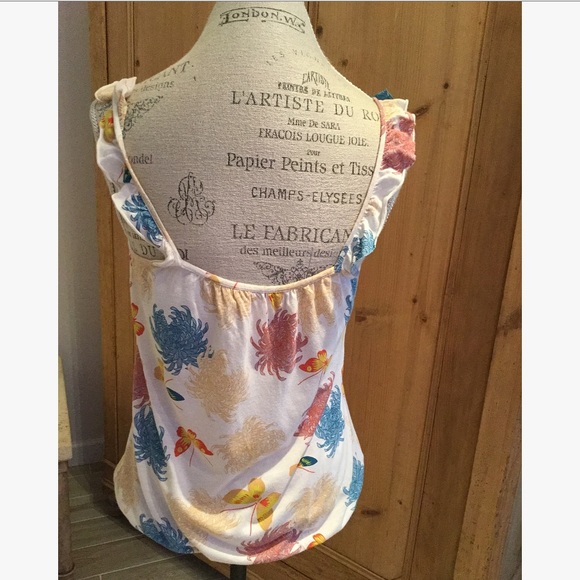 Lucky Brand ruffle butterfly print top - Picture 3 of 4